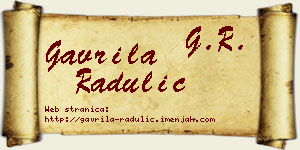 Gavrila Radulić vizit kartica